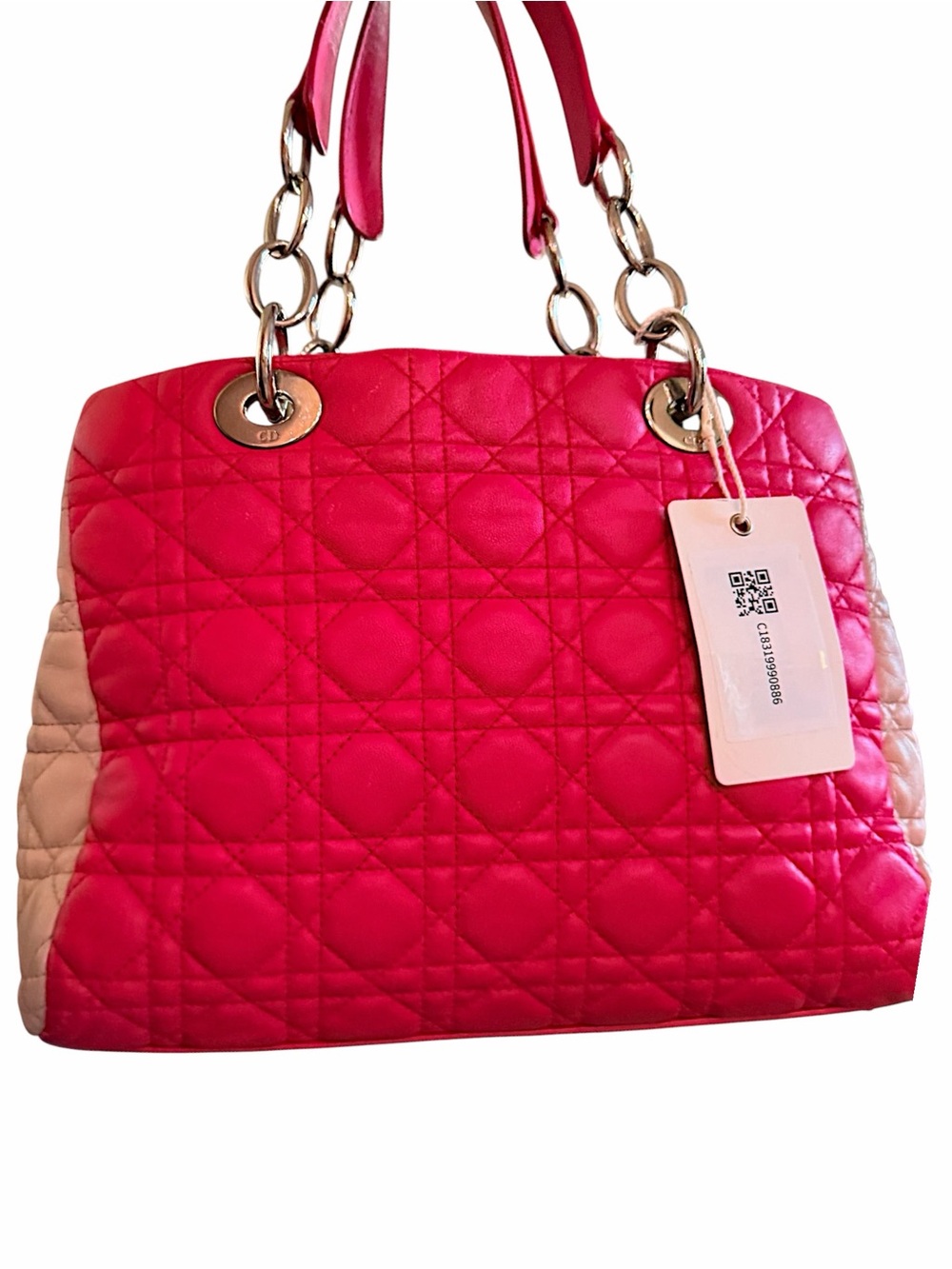Dior Pink Quilted Shoulder Bag with light pink Side Panels silver hardware - Picture 5 of 12